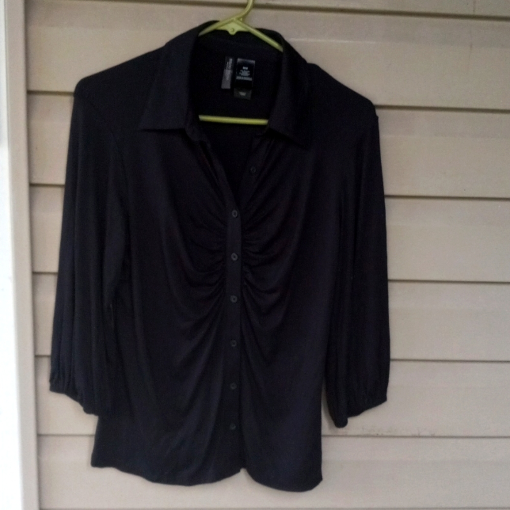 Bisou Bisou black blouse womens  size Med